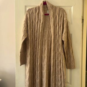 NWOT Joie beige cableknit long, soft and warm sweater - size Large